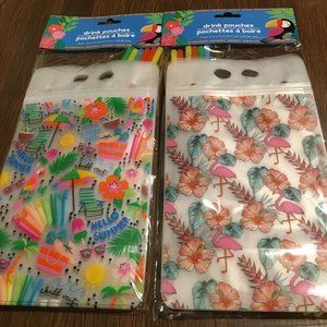 Summer themed Drink Pouches set of 2